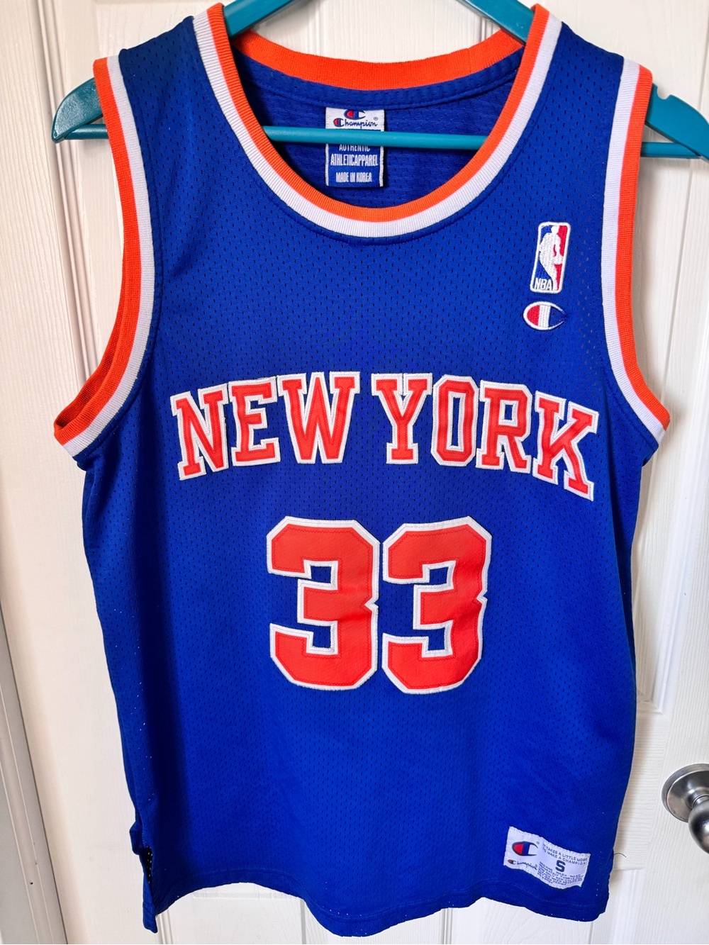 Vintage 90s Champion New York Knicks Patrick Ewing Jersey Size Small